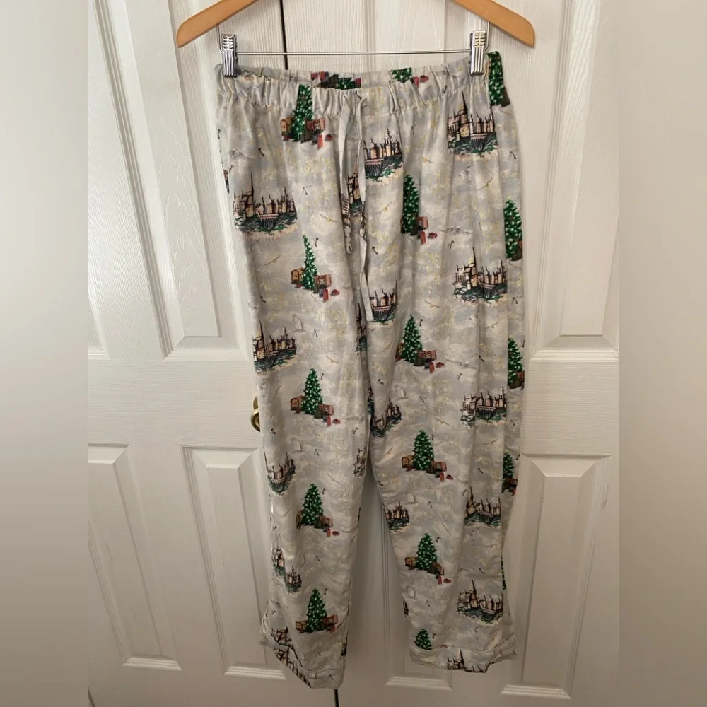POTTERY BARN teen Harry Potter Christmas Organic Cotton Flannel‎ Pajama Set S ❗️